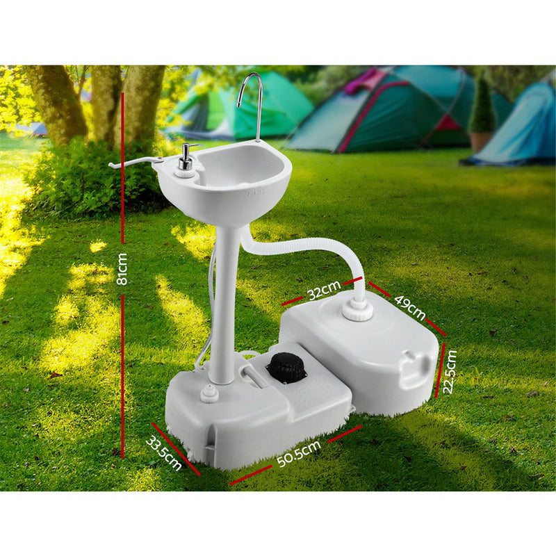Danoz Camping - Weisshorn Basin Portable Hand Wash Sink Stand 43L Capacity - Free Postage!