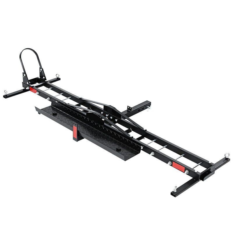 🏍️ Danoz CarSmart | Giantz Motorcycle Carrier Rack | 227kg Capacity | 2″ Hitch | Adjustable Wheel Chock | Double-Side Ramp | Heavy-Duty Steel