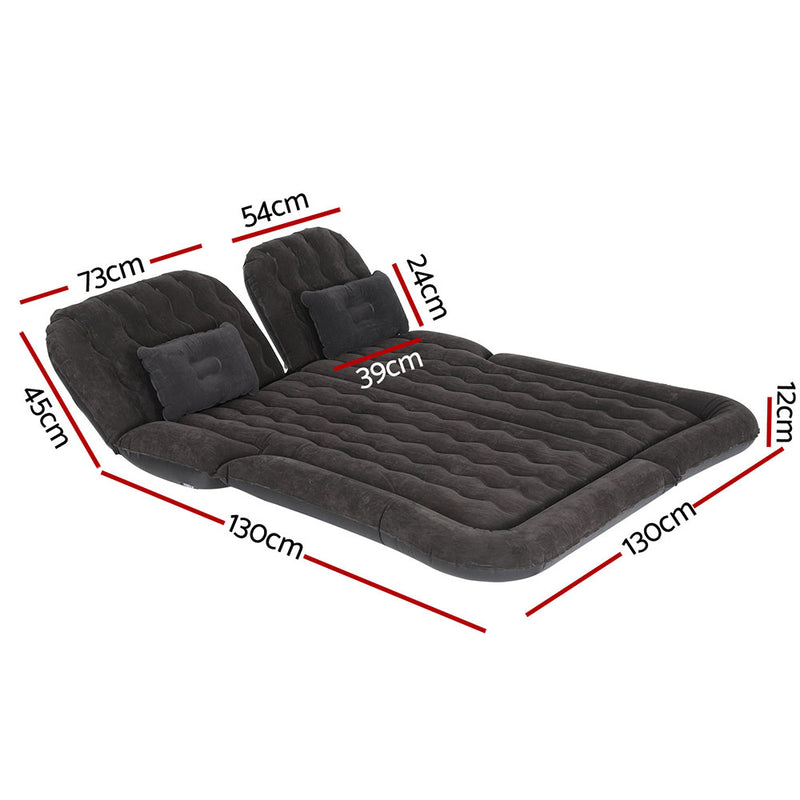 Danoz Direct - Weisshorn Car Mattress 175x130 Inflatable SUV Back Seat Camping Bed Black