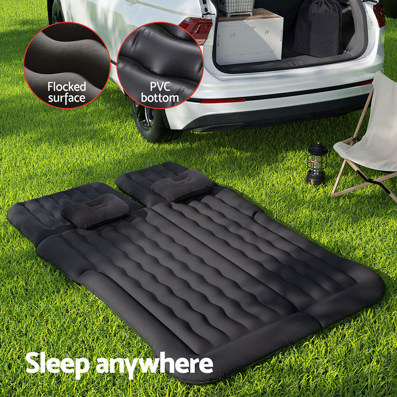Danoz Direct - Weisshorn Car Mattress 175x130 Inflatable SUV Back Seat Camping Bed Black