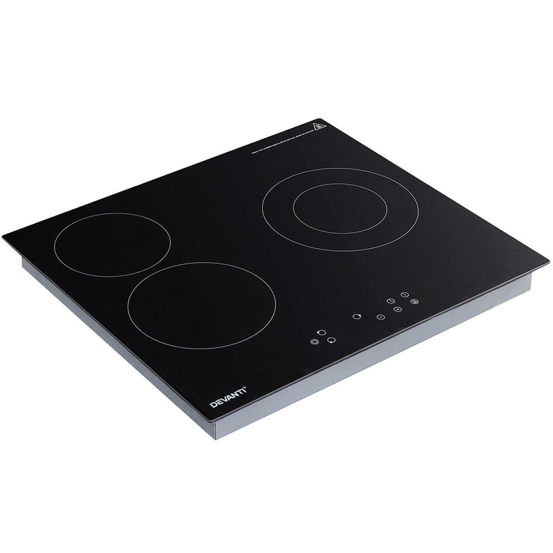Danoz Direct - Devanti Electric Ceramic Cooktop 60cm Kitchen Cooker 4 Burner Hob Touch Control 5200W