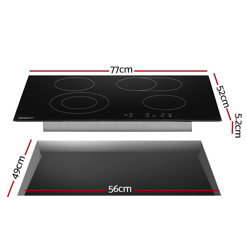 Danoz Kitchen 🧑‍🍳🥘 Devanti Electric Ceramic Cooktop 77cm. Incl. Delivery