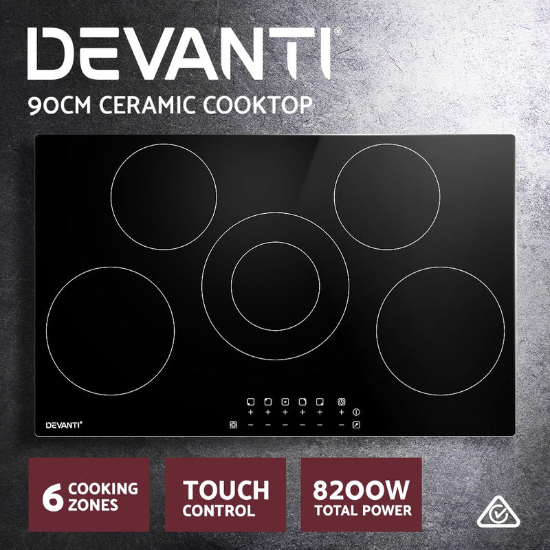 Danoz Kitchen 🧑‍🍳🥘 Devanti Electric Ceramic Cooktop 90cm