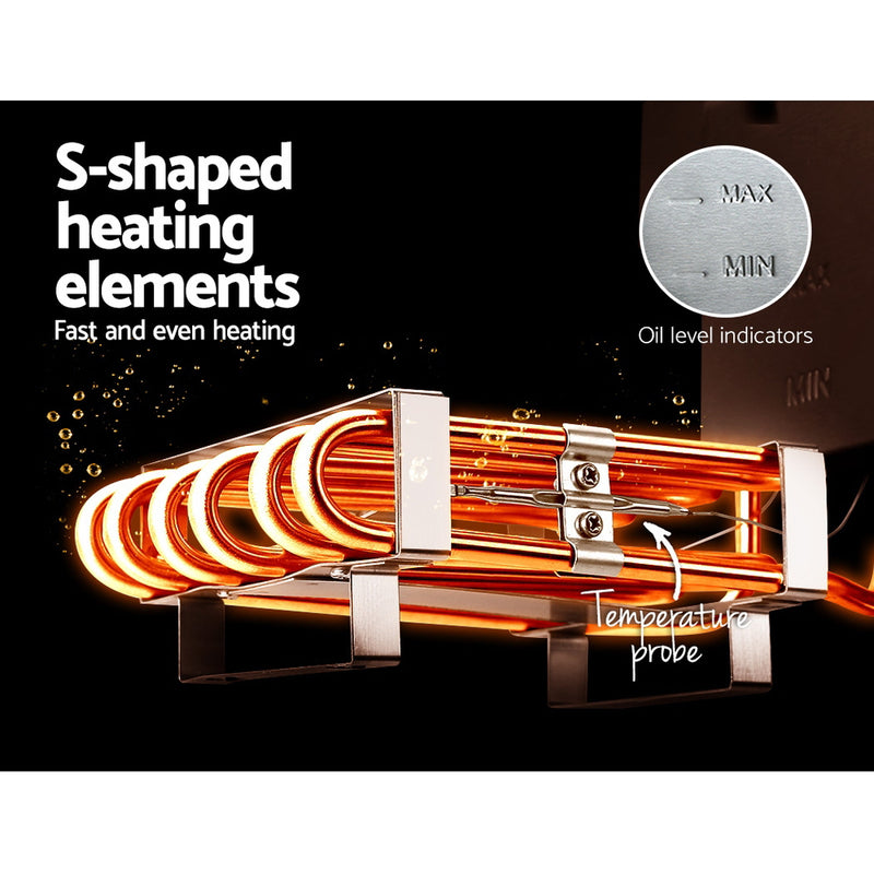 Danoz Kitchen - Devanti 20L Electric Commercial Deep Fryer Double Baskets Oil Taps 6000W