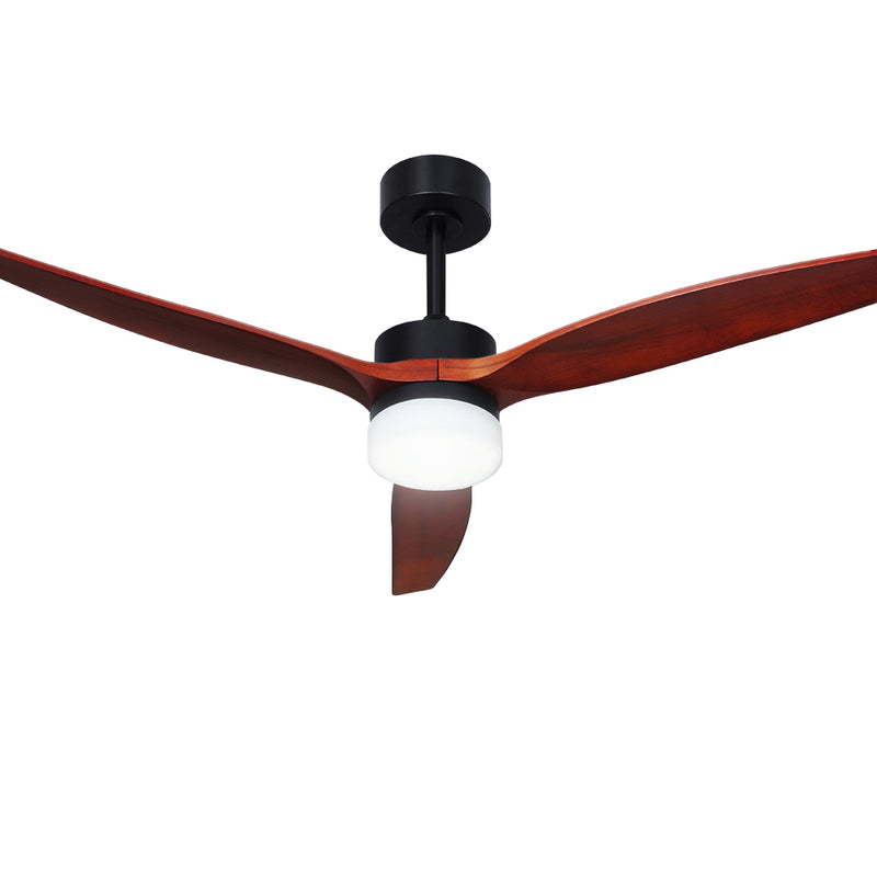 Danoz Appliances - Devanti 52'' Ceiling Fan AC Motor 3 Blades w/Light - Dark Wood