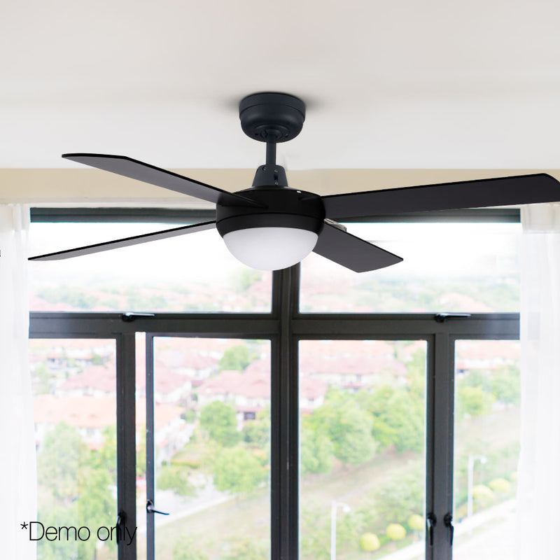 Danoz Appliances - Devanti 52'' Ceiling Fan AC Motor w/Light w/Remote - Black