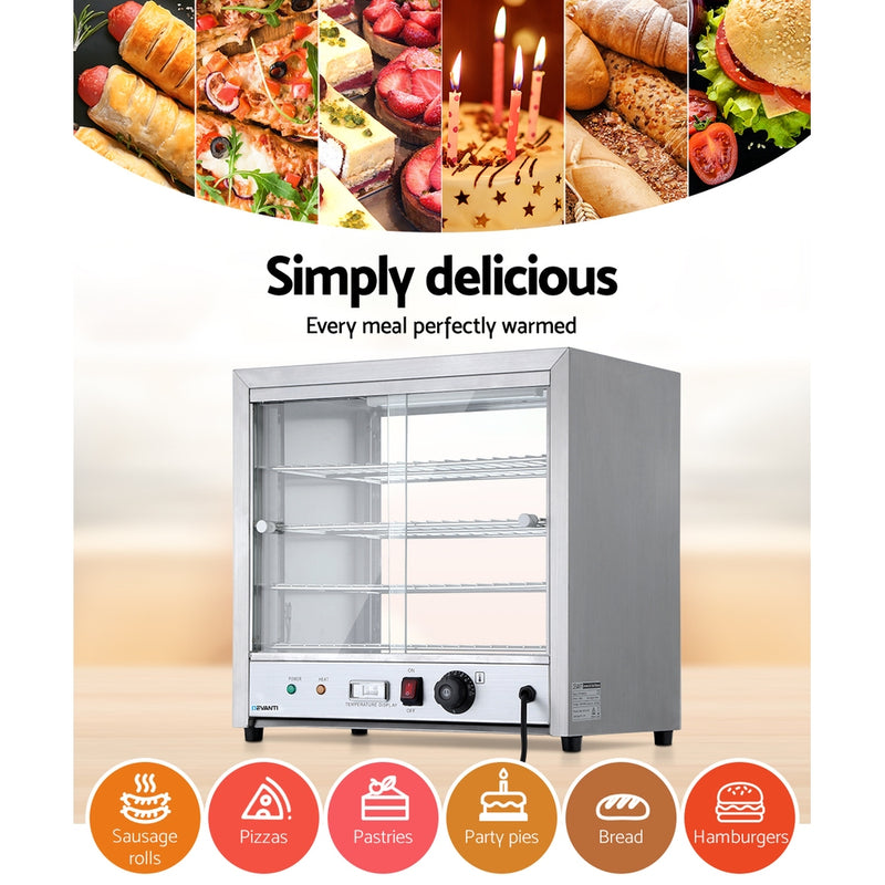 Danoz Appliances - Devanti Commercial Food Warmer Hot Display Showcase Cabinet 54cm