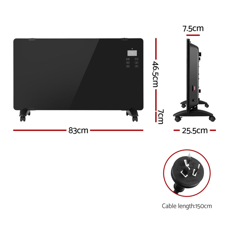 Danoz HeatingSmart - Devanti Electric Convection Heater Black 2000W - Super Deals!