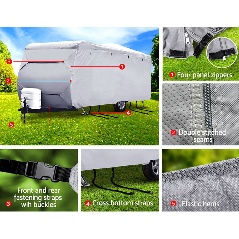 Protect your caravan or campervan with Danoz Direct Weisshorn Caravan Cover. Its 4 layers provide UV and water resistance