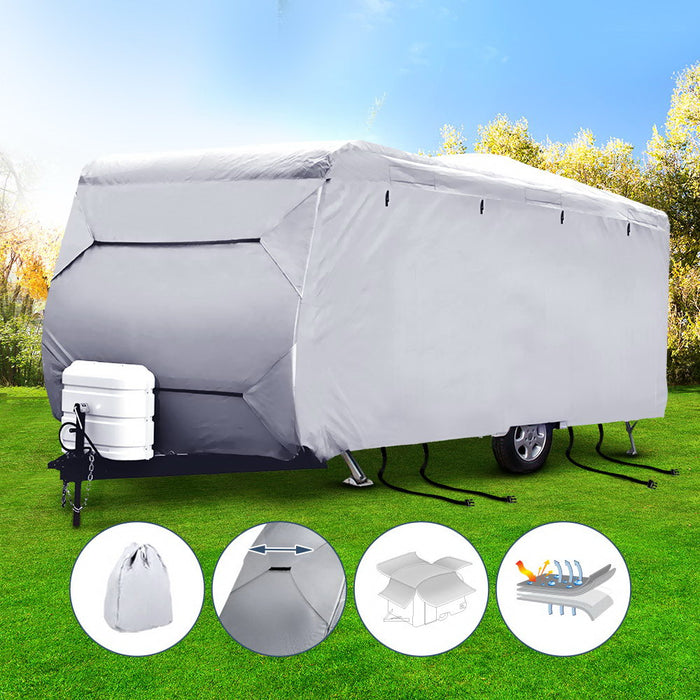 Protect your caravan or campervan with Danoz Direct Weisshorn Caravan Cover. Its 4 layers provide UV and water resistance