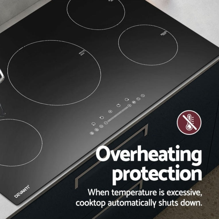 Ultimate cooking with Danoz Direct - Devanti Induction Cooktop 90cm Electric Cooker. This high-tech cooker utilizes induction technology