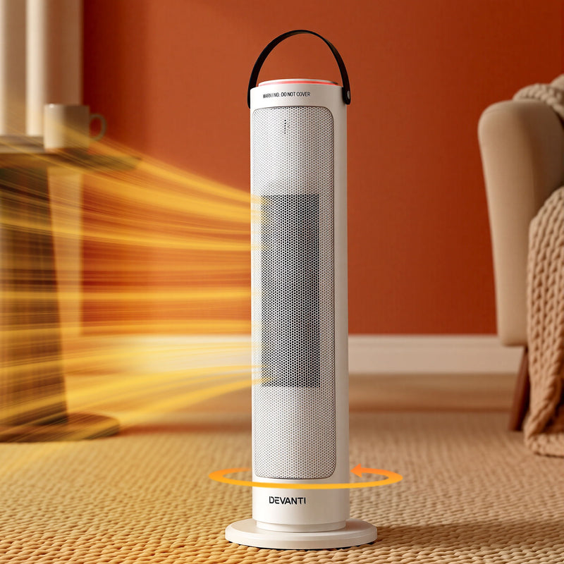 Danoz HeatingSmart 2000W Ceramic Tower Heater 🔥 | 4 Modes incl. ECO | Wide-Angle Oscillation | 9-Hour Timer | Remote Control | Tip-Over & Overheat Protection | 1-Year Warranty!