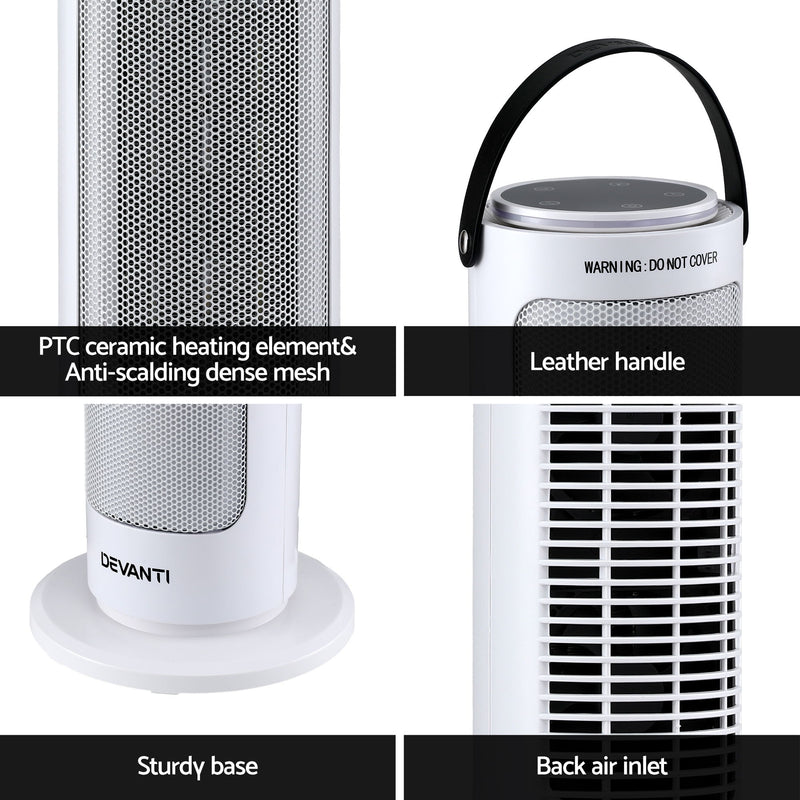 Danoz HeatingSmart 2000W Ceramic Tower Heater 🔥 | 4 Modes incl. ECO | Wide-Angle Oscillation | 9-Hour Timer | Remote Control | Tip-Over & Overheat Protection | 1-Year Warranty!