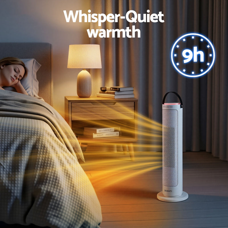 Danoz HeatingSmart 2000W Ceramic Tower Heater 🔥 | 4 Modes incl. ECO | Wide-Angle Oscillation | 9-Hour Timer | Remote Control | Tip-Over & Overheat Protection | 1-Year Warranty!