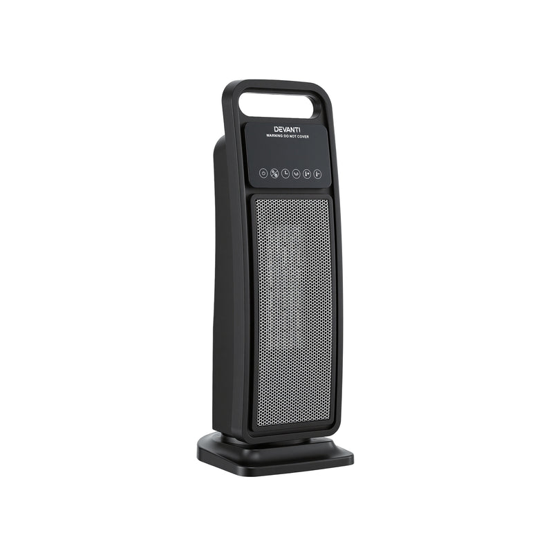 Danoz HeatingSmart - Devanti 2000W Ceramic Tower Heater Space Heaters Indoor Oscillating Black