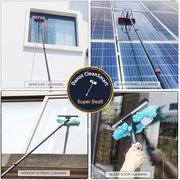 Cleaning tool used for cleaning windows, solar panels, window screens, and glass doors.