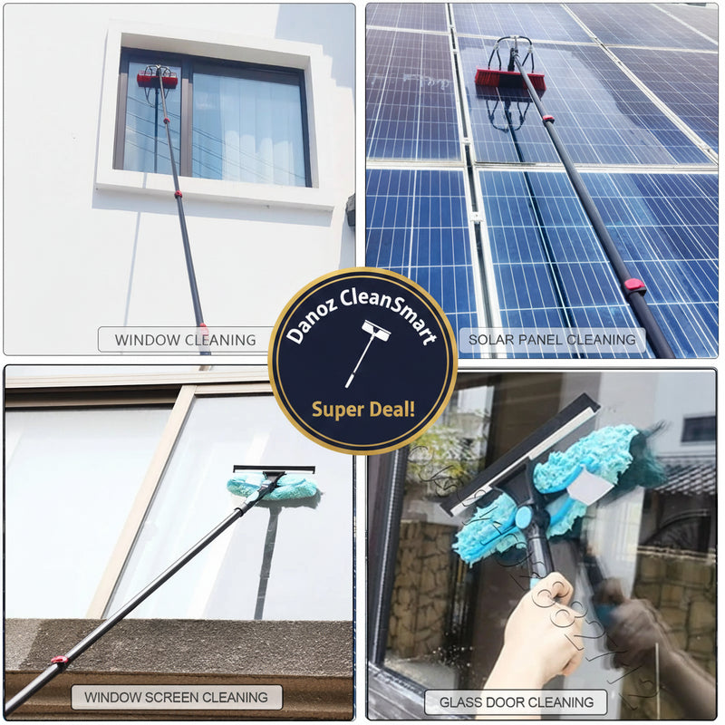Cleaning tool used for cleaning windows, solar panels, window screens, and glass doors.