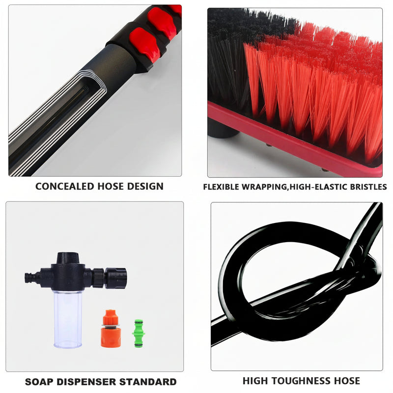 wash brush with features highlighted on a white background