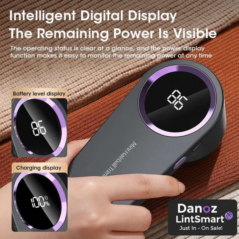 Smartwatch with digital display showing battery level and charging status, held by a hand.