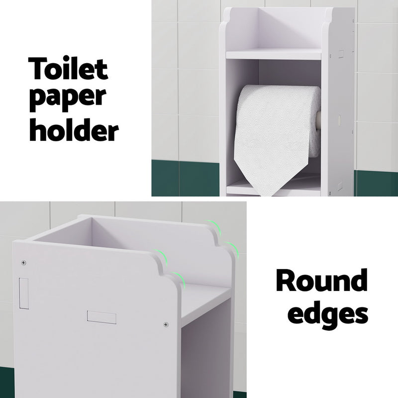 Danoz Direct - Organize your bathroom with the Artiss 3 Tier Floor Cabinet. Featuring a convenient toilet roll holder and tissue organizer,