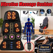Vibration massage cushion with various uses including car, office chair, and home use.