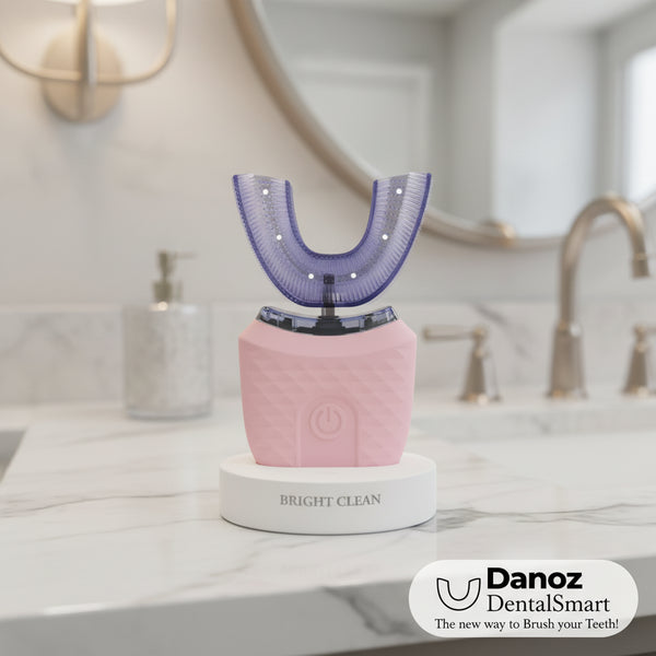 Pink and purple dental device with 'Danoz branding on a white background