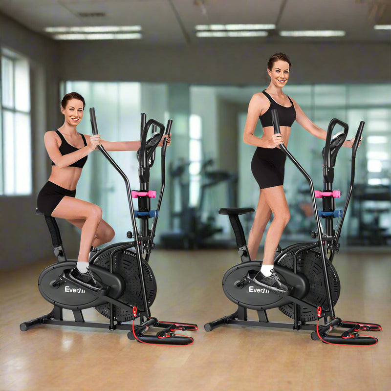 Danoz Fitness - Everfit Exercise Bike 6 in 1 Elliptical Cross Trainer Home Gym Indoor Cardio - Incl. Delivery