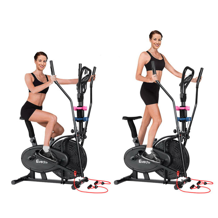 Danoz Fitness - Everfit Exercise Bike 6 in 1 Elliptical Cross Trainer Home Gym Indoor Cardio - Incl. Delivery