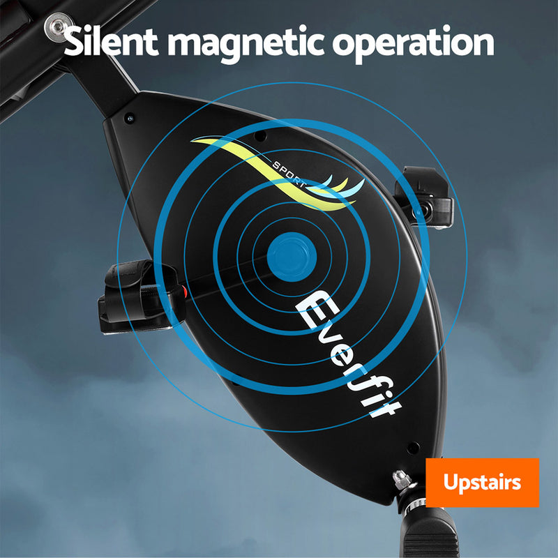 Danoz Fitness - Everfit Folding Exercise Bike Magnetic X-Bike Indoor Cycling Resistance Rope