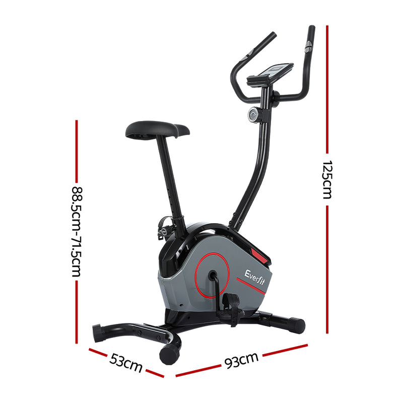 Danoz Fitness - Everfit Magnetic Exercise Bike 8 Levels Upright Bike Fitness Home Gym Cardio - Incl Delivery