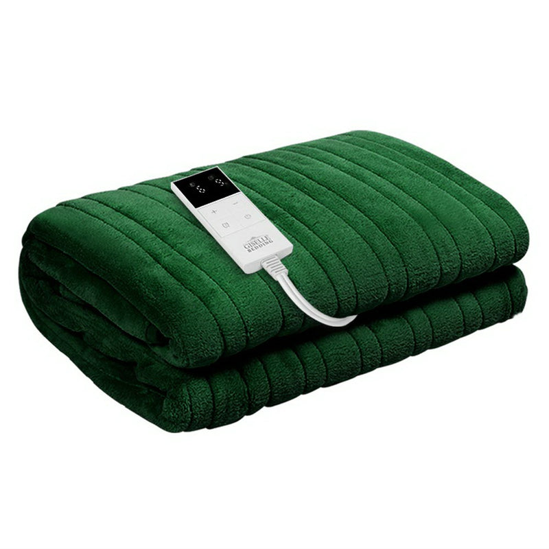 Danoz HeatingSmart - Giselle Electric Throw Rug Heated Blanket Washable Snuggle Flannel Winter Green