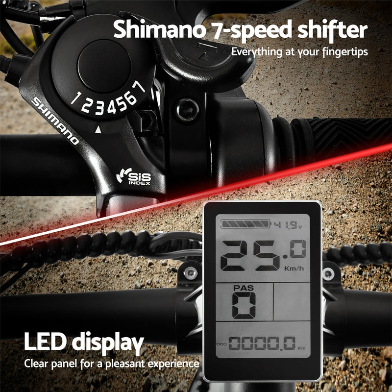 Danoz Direct - Everfit 26 Inch Electric Bike Mountain Bicycle eBike Built-in Battery 250W