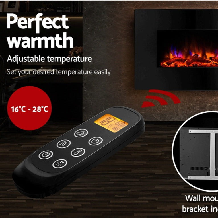 Transform your space with our Danoz Direct - Devanti Electric Fireplace Fire Heater 2000W!