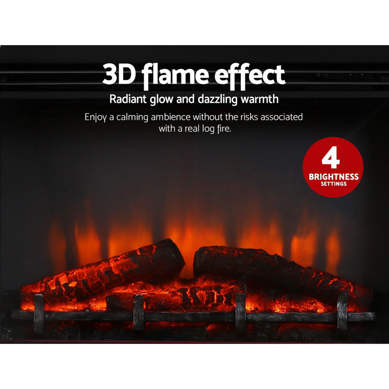 Danoz Direct - Devanti Electric Fireplace Fire Heater 2000W Black, the epitome of luxury and style.