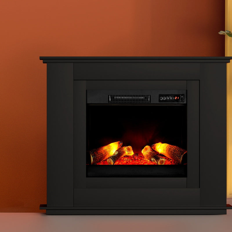 Danoz Direct - Devanti Electric Fireplace Fire Heater 2000W Black, the epitome of luxury and style.