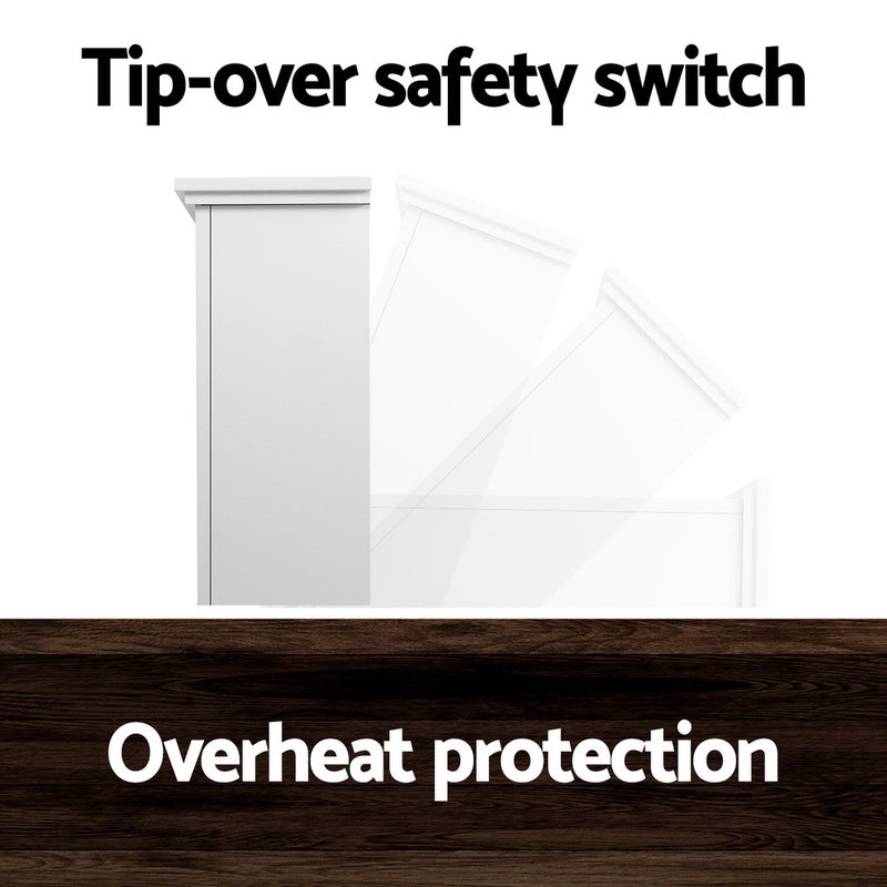 Experience luxury and warmth with Danoz Direct - Devanti Electric Fireplace Fire Heater. With 2000W power and a sleek white design