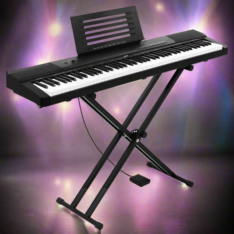 Danoz Music - Alpha 88 Keys Electronic Piano Keyboard Digital Electric w/ Stand Sustain Pedal