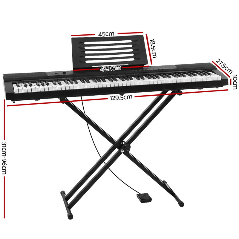 Danoz Music - Alpha 88 Keys Electronic Piano Keyboard Digital Electric w/ Stand Sustain Pedal