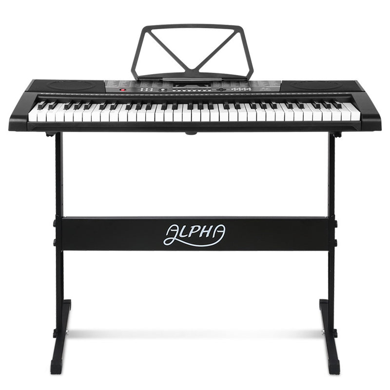 Danoz Music - Alpha 61 Keys Electronic Piano Keyboard Digital Electric w/ Stand Sound Speaker- Incl. Delivery