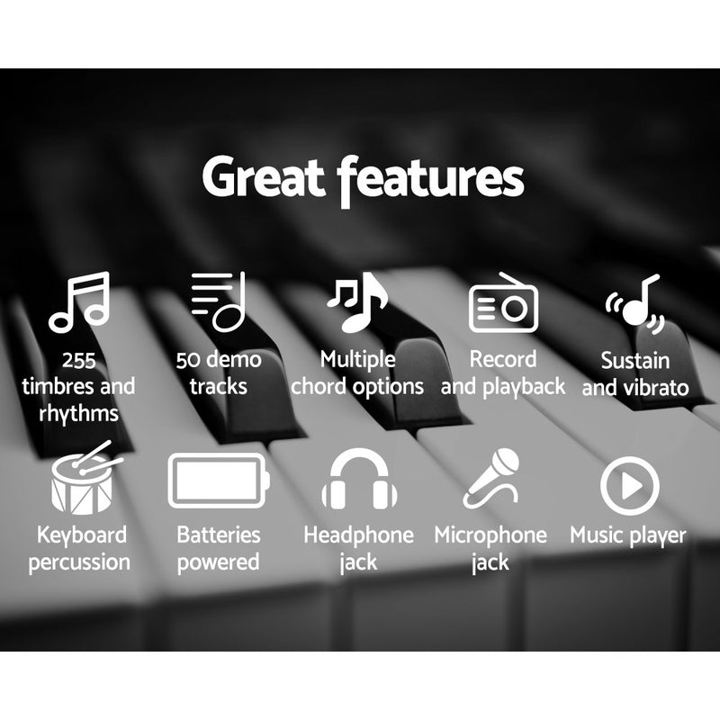 Danoz Music - Alpha 61 Keys Electronic Piano Keyboard Digital Electric w/ Stand Sound Speaker- Incl. Delivery