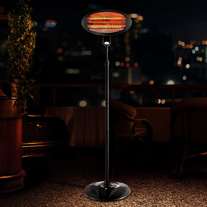 Danoz Direct - Devanti Electric Patio Heater. Powerful 2000W capacity, this luxurious heater brings warmth and comfort to your outdoor space