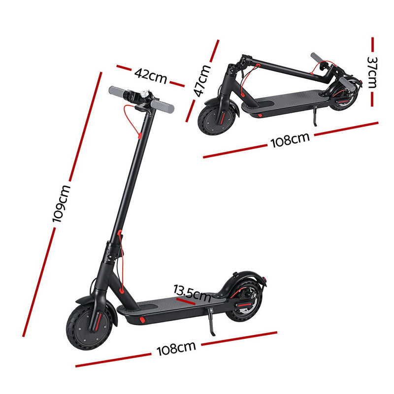 Danoz Direct - Electric Scooter 500W 25KM/H Folding Portable Riding For Adults Commuter Black