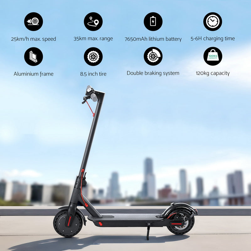 Danoz Direct - Electric Scooter 500W 25KM/H Folding Portable Riding For Adults Commuter Black