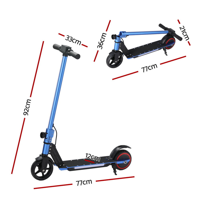Danoz Direct - Electric Scooter 130W 16KM/H LED Light Folding Portable Riding Commuter Blue