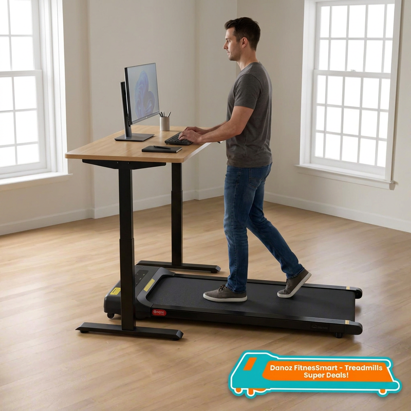 🚶 Danoz FitnesSmart | Everfit 2HP Walking Pad | 400mm Belt | 1–10km/h | Bluetooth & Remote Control | Black