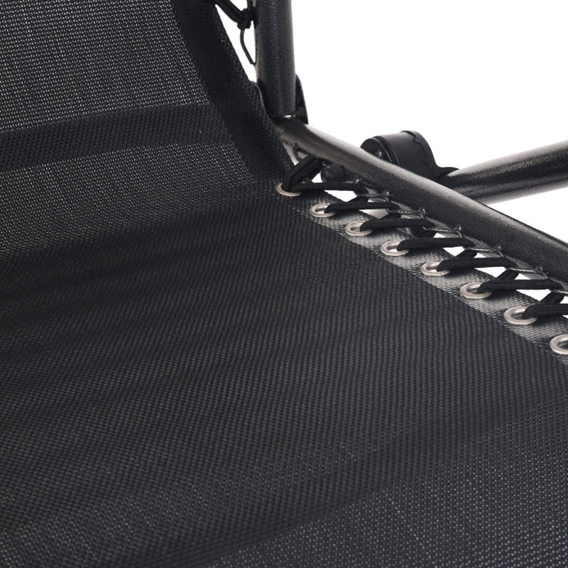 Danoz Direct - Gardeon Zero Gravity Chair Folding Outdoor Recliner Adjustable Sun Lounge Camping Black