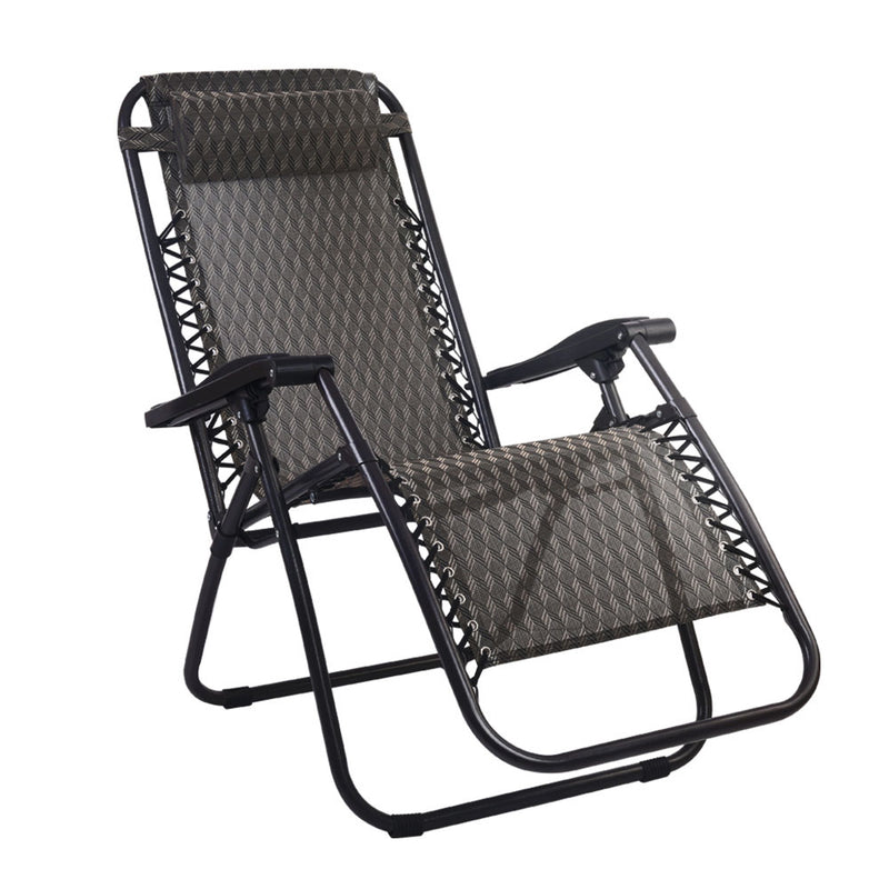 Danoz Outdoors - Gardeon Zero Gravity Chair Folding Outdoor Recliner Adjustable Sun Lounge Camping Grey