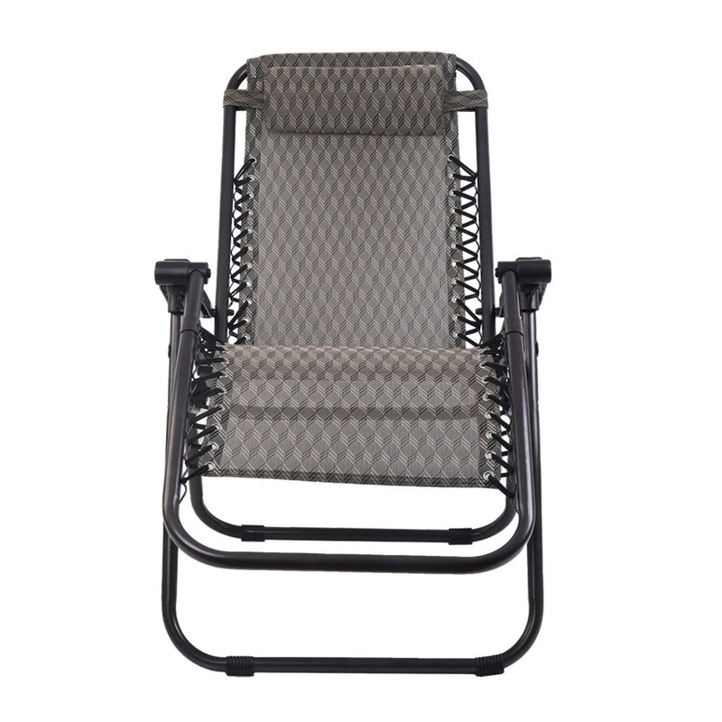 Danoz Outdoors - Gardeon Zero Gravity Chair Folding Outdoor Recliner Adjustable Sun Lounge Camping Grey