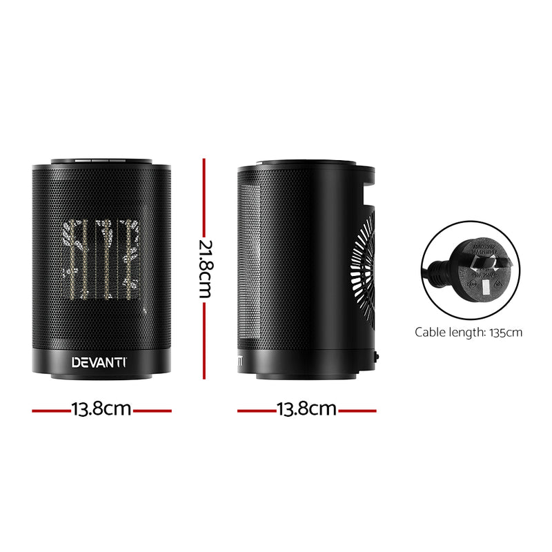 Stay warm and comfortable with Danoz Direct - Devanti Electric Fan Heater 1200W