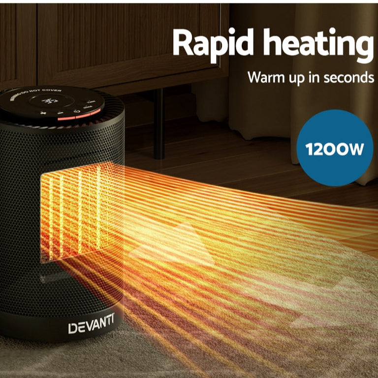 Stay warm and comfortable with Danoz Direct - Devanti Electric Fan Heater 1200W